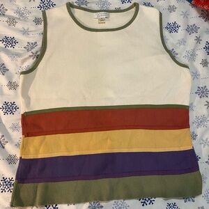 Christopher & Banks Multicolor Striped Knit Top High Quality 100% Cotton